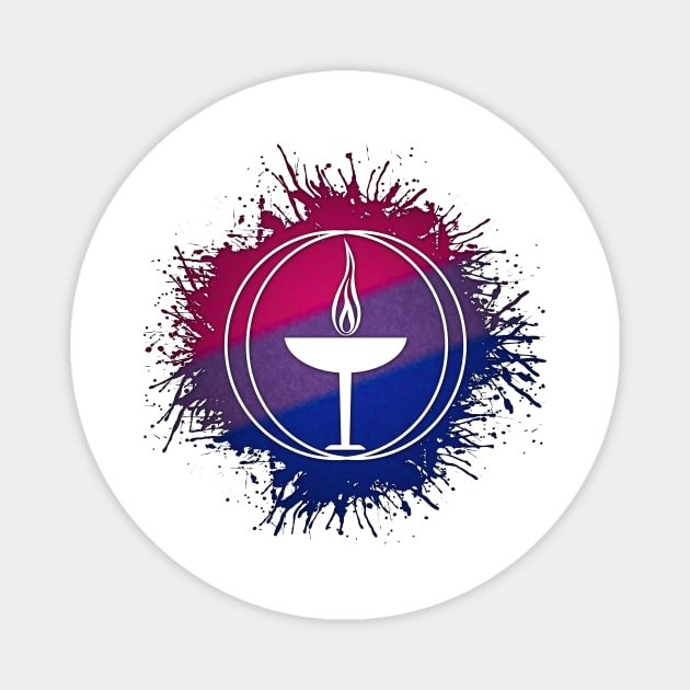 Paint Splatter Bisexual Pride Unitarian Universalism Symbol Magnet by LiveLoudGraphics